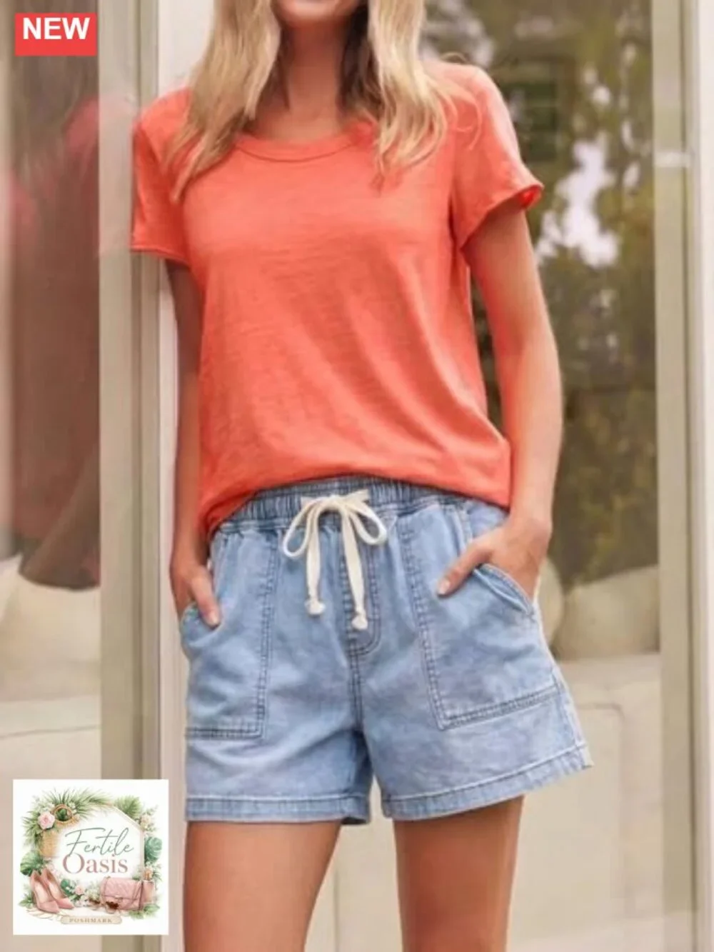 Baggy High Waisted Jean Shorts Summer Wide Leg Jorts Drawstring Denim